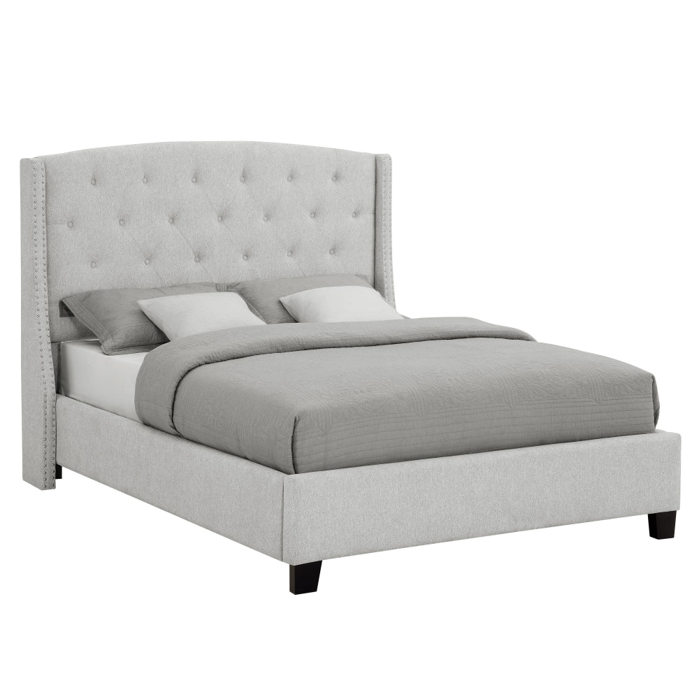 EVA QUEEN HEADBOARD/FOOTBOARD-DOVE, EVA /QUEEN RAIL -GREY