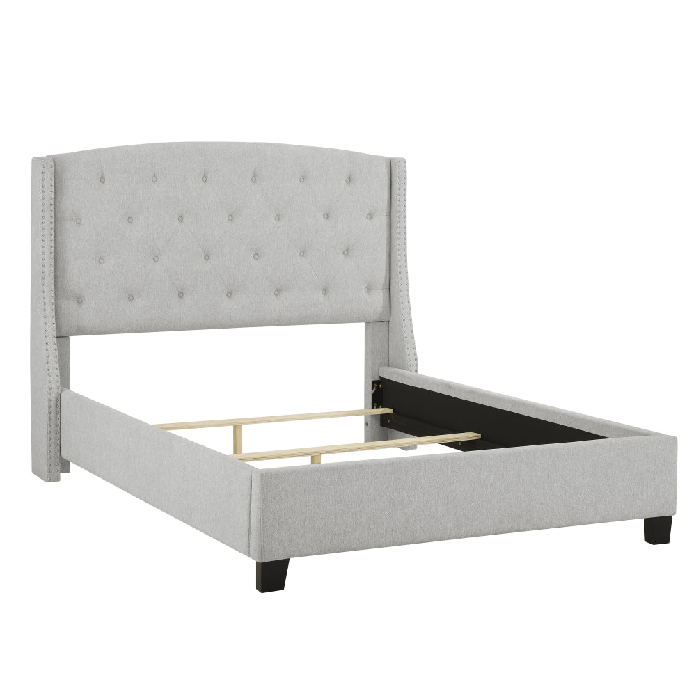 EVA QUEEN HEADBOARD/FOOTBOARD-DOVE, EVA /QUEEN RAIL -GREY