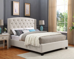 EVA QUEEN HEADBOARD/FOOTBOARD-IVORY, EVA /QUEEN RAIL -GREY