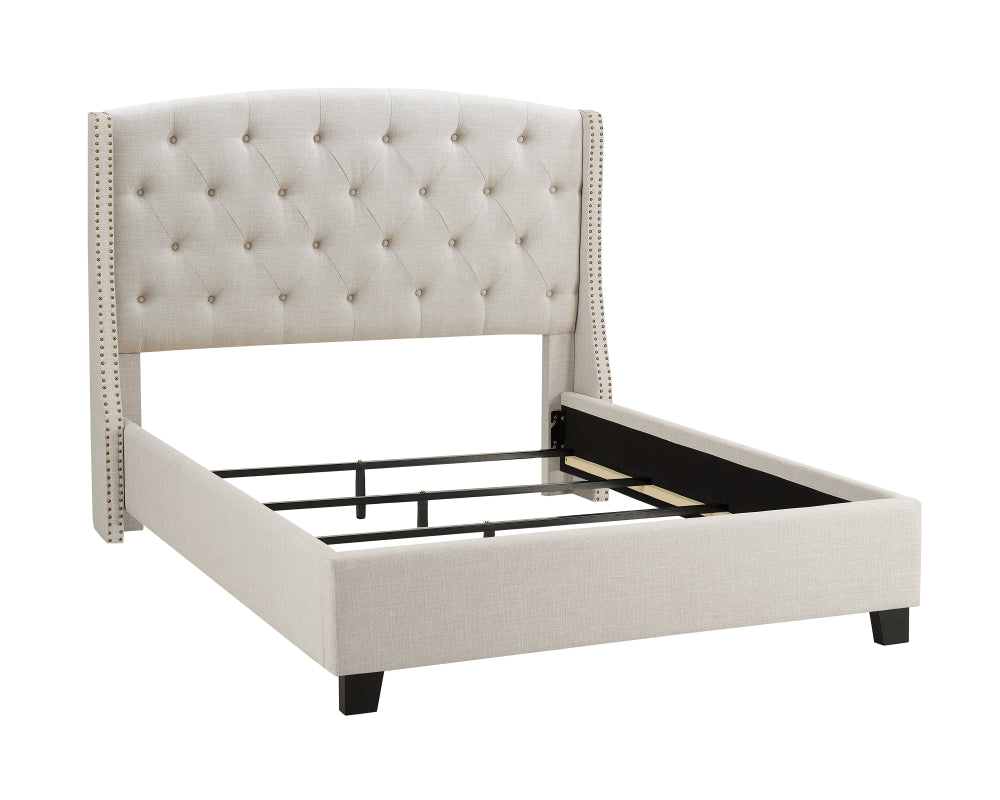 EVA QUEEN HEADBOARD/FOOTBOARD-IVORY, EVA /QUEEN RAIL -IVORY