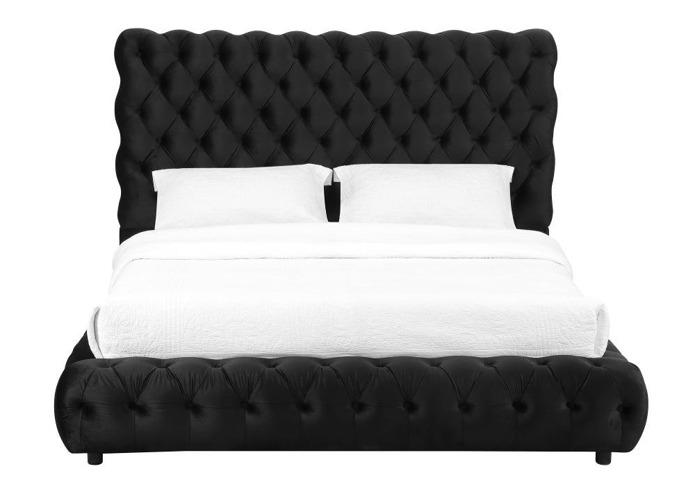 FLORY Q. HEADBOARD/FOOTBOARD -BLACK, FLORY /QUEEN RAIL - GREY