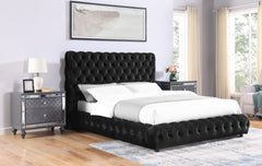 FLORY K. HEADBOARD/FOOTBOARD -BLACK, FLORY KING/ RAIL - BLACK