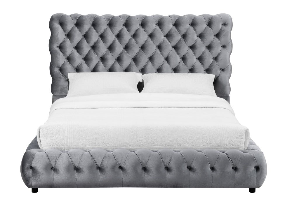 FLORY K. HEADBOARD/FOOTBOARD -GREY, FLORY KING/ RAIL - GREY