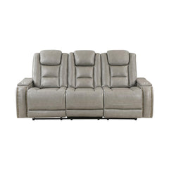 BRECKENRIDGE SOFA W/DUAL RECLINER-LT GRAY