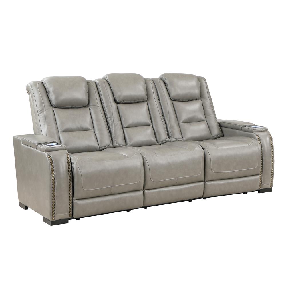 BRECKENRIDGE SOFA  W/ PWR FR & HR-LT GRAY