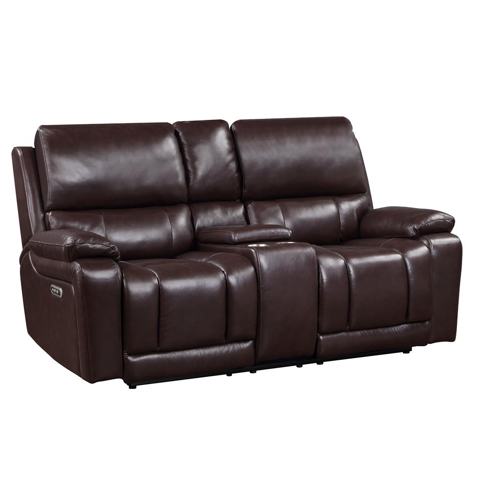 CICERO RECLINING CONSOLE LOVESEAT-BROWN