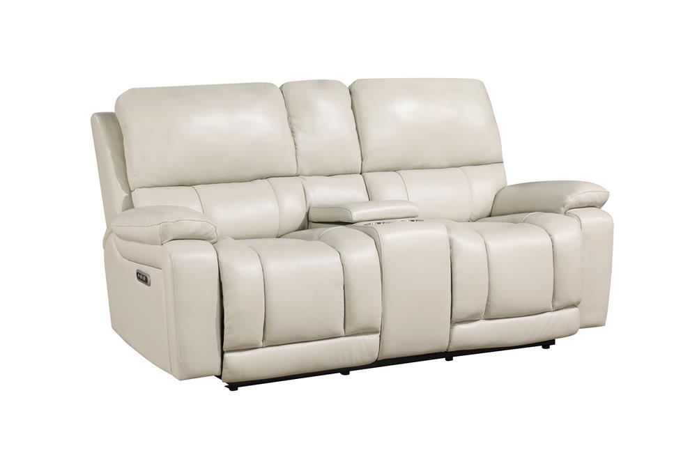 CICERO RECLINING CONSOLE LOVESEAT-CREAM