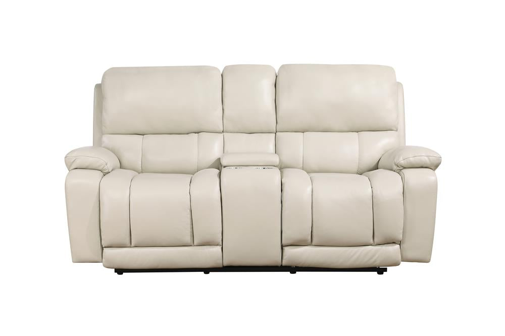 CICERO RECLINING CONSOLE LOVESEAT-CREAM