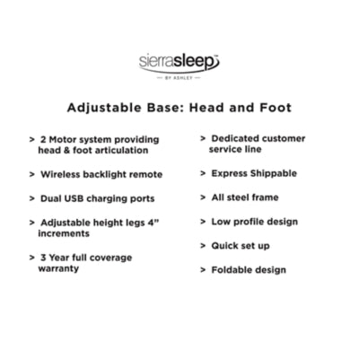 14 Inch Ashley Hybrid Queen Mattress with Head-Foot Model-Good Queen Adjustable Base