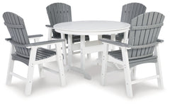 Crescent Luxe Outdoor Dining Table and 4 Chairs - PKG013809