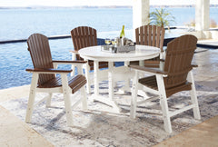 Crescent Luxe Outdoor Dining Table and 4 Chairs