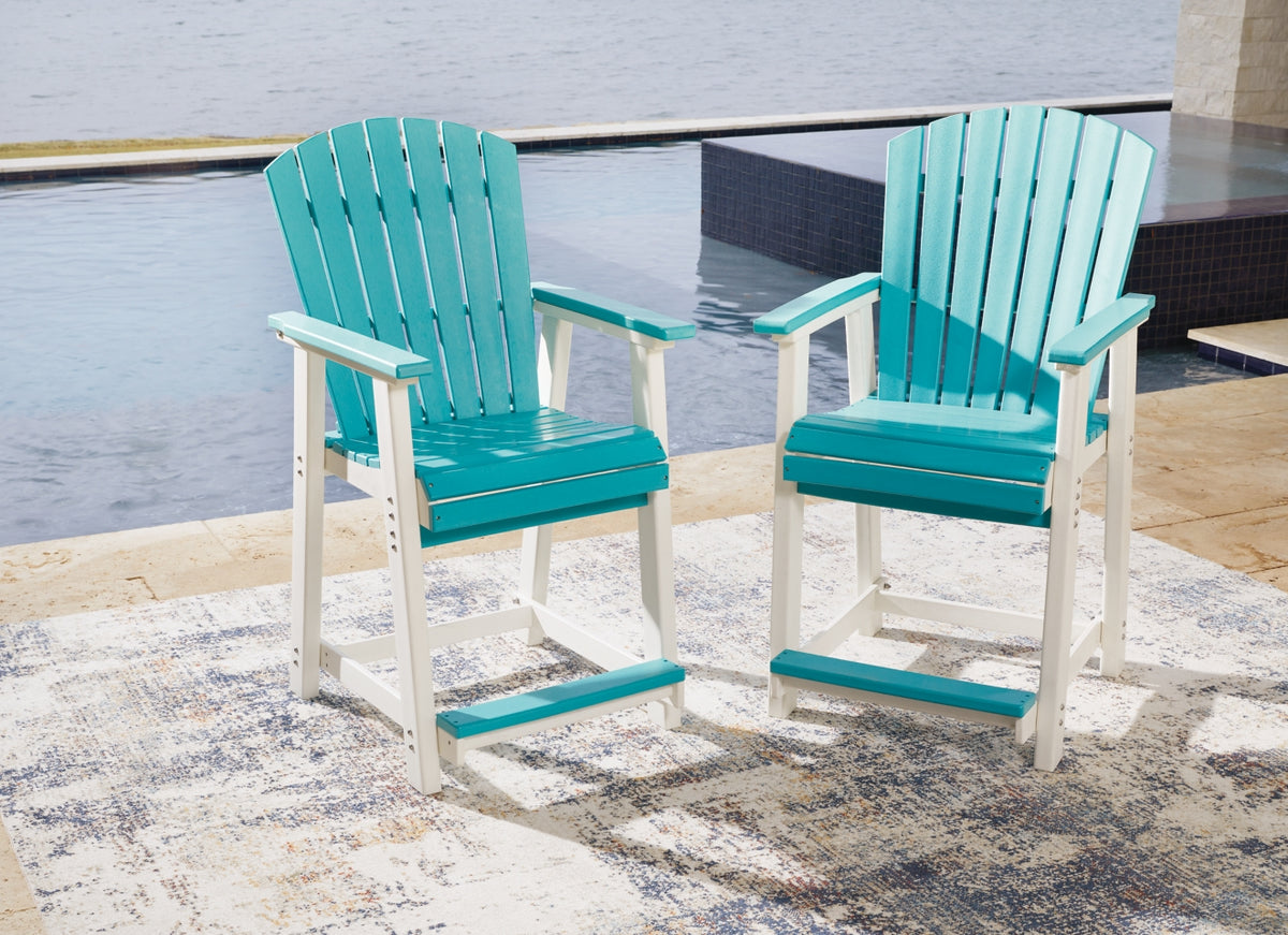 Eisely Outdoor Counter Height Bar Stool (Set of 2)