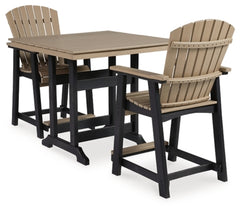 Fairen Trail Outdoor Counter Height Dining Table and 2 Barstools