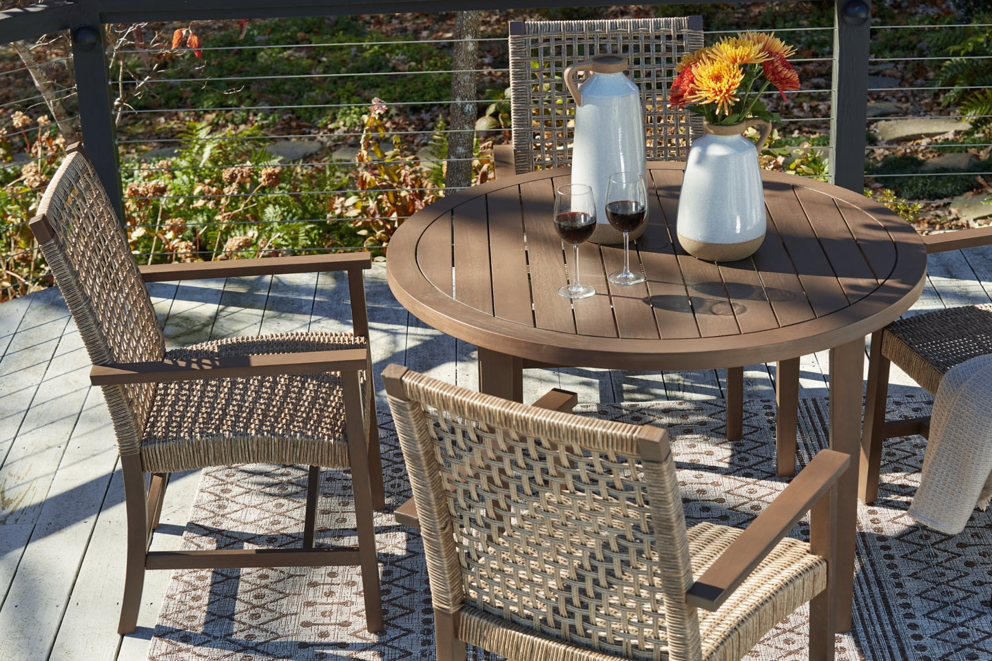 Germalia Outdoor Dining Table with 4 Chairs