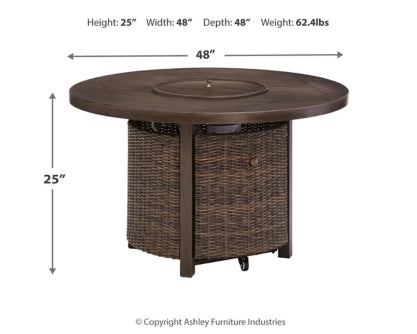 Paradise Trail Outdoor Fire Pit Table with 4 Lounge Chairs