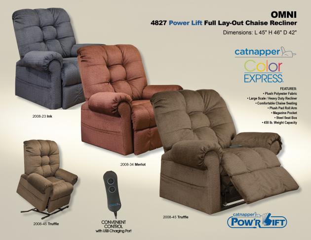 Omni Powr Lift Chaise Recliner Full Lay-Out