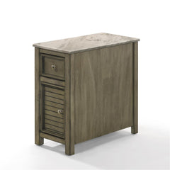 SAMSON END TABLE W/DRWR-GRAY W/FAUX MARBLE TOP