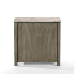 SAMSON END TABLE W/DRWR-GRAY W/FAUX MARBLE TOP