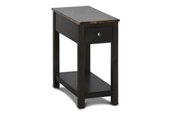 NOAH END TABLE WITH DRAWER-ESPRESSO W/FAUX MARBLE TOP