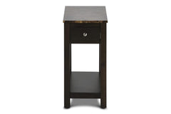 NOAH END TABLE WITH DRAWER-ESPRESSO W/FAUX MARBLE TOP