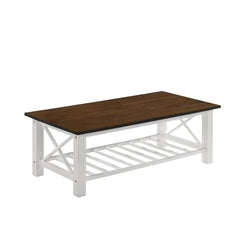 VESTA COFFEE TABLE-TWO TONE CREME/BROWN