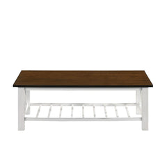 VESTA COFFEE TABLE-TWO TONE CREME/BROWN