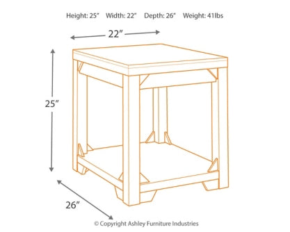 Fregine Coffee Table with 1 End Table