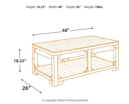 Fregine Coffee Table with 1 End Table