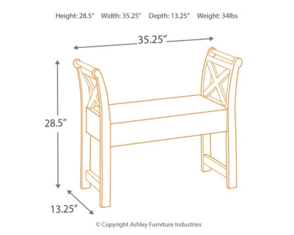 Abbonto Accent Bench - The Bargain Furniture