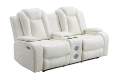 ORION CONSOLE LOVESEAT W/ DUAL RECLINERS-WHITE