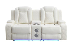 ORION CONSOLE LOVESEAT W/ DUAL RECLINERS-WHITE