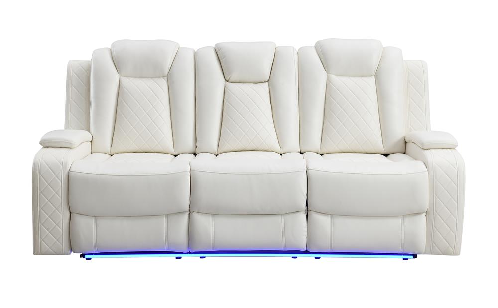 ORION SOFA W/DUAL RECLINER-WHITE