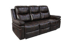 KELLEN  SOFA W/DUAL RECLINER & DROP DOWN  TRAY-BROWN