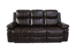 KELLEN  SOFA W/DUAL RECLINER & DROP DOWN  TRAY-BROWN