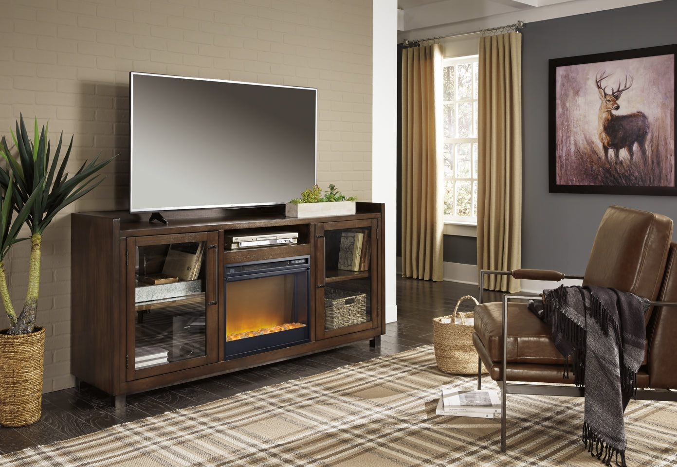 Starmore 70" TV Stand with Electric Fireplace - W633W4